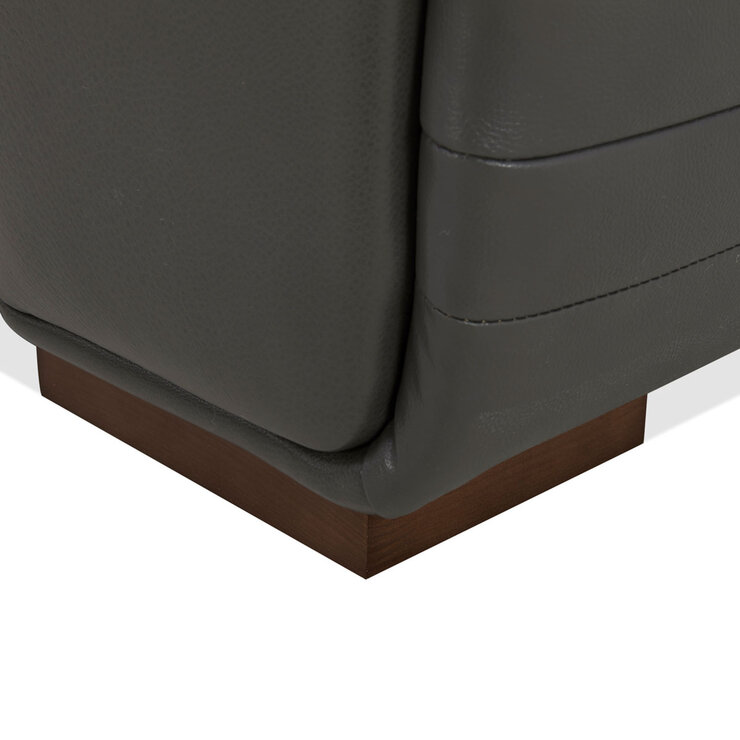 Aiden & Ivy Karson Dark Grey Leather Power Reclining Sectional Sofa