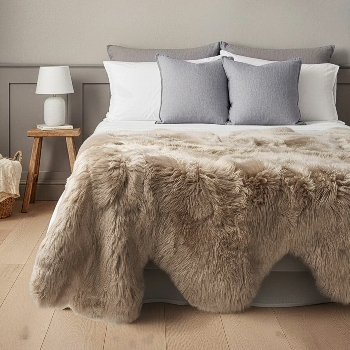 Bowron Longwool 100% Sheepskin Octo Rug, Stone Bowron Longwool 100% Sheepskin Octo Rug, Stone