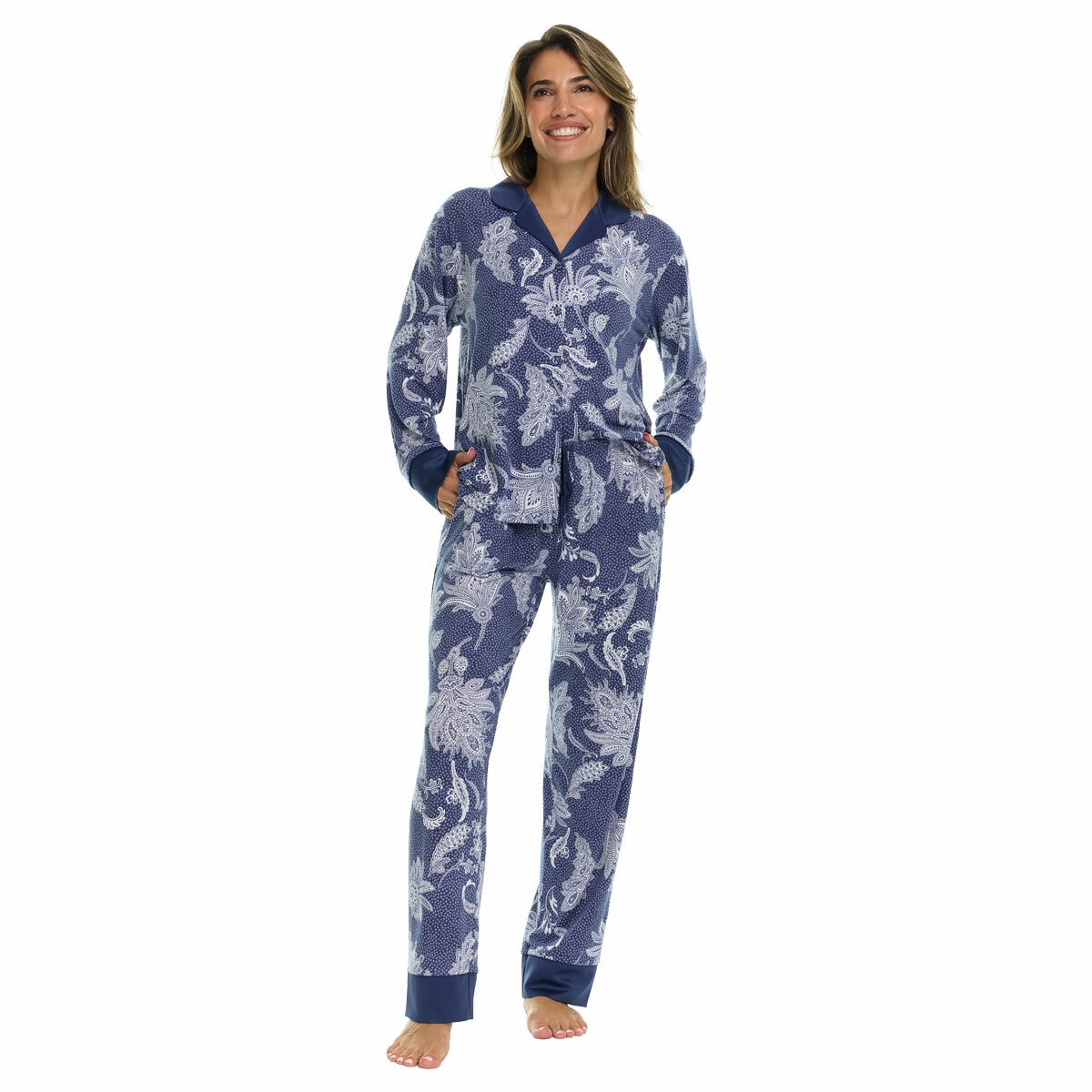 Flora Nikrooz Ladies Notch Collar 2 Piece Pyjama Set Flora Nikrooz Ladies Notch Collar 2 Piece Pyjama Set