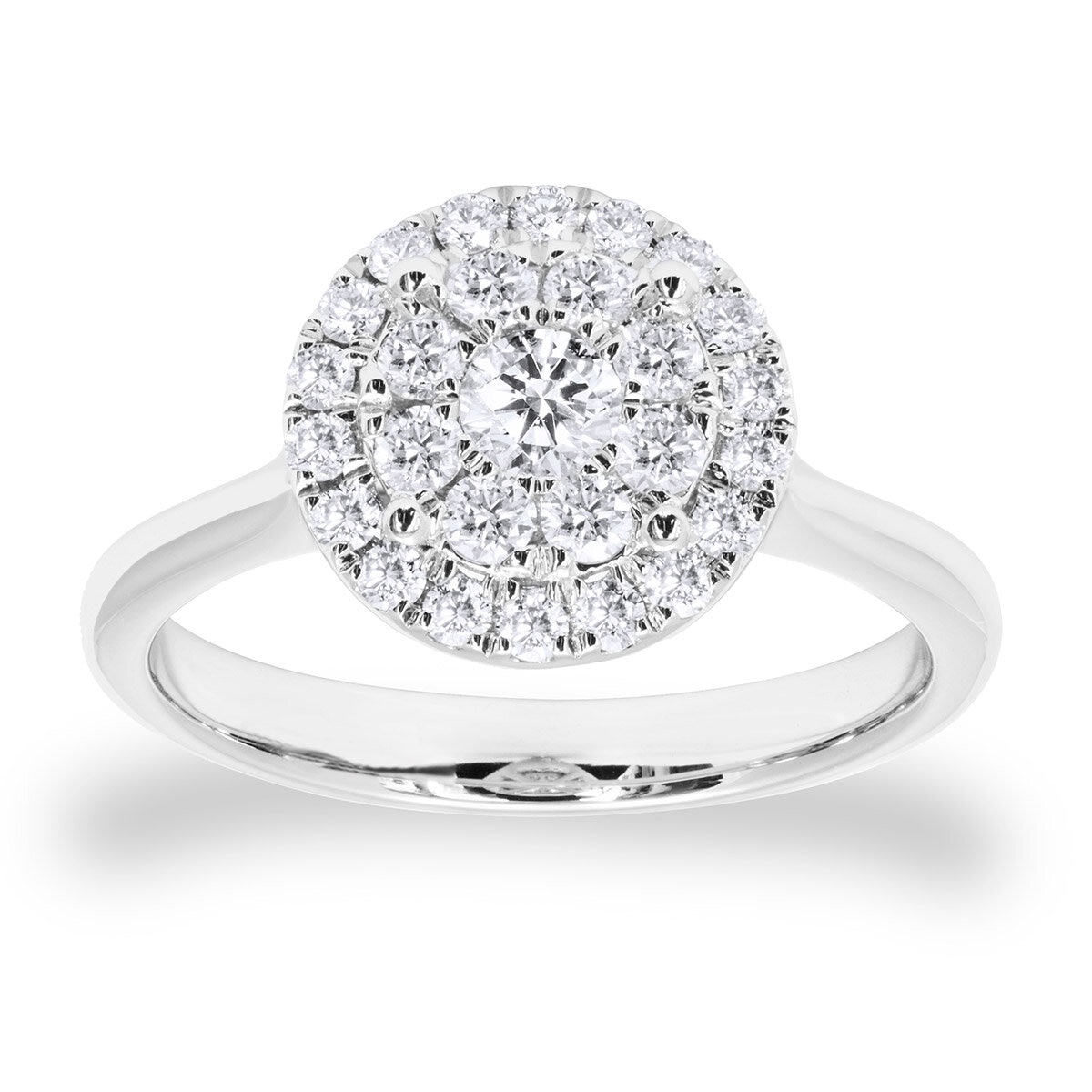 0.62ctw Round Brilliant Cut Diamond Ring, 18ct White Gold