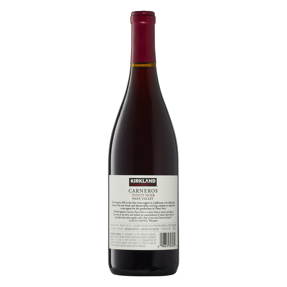 Kirkland Signature Carneros Pinot Noir 2019, 75cl