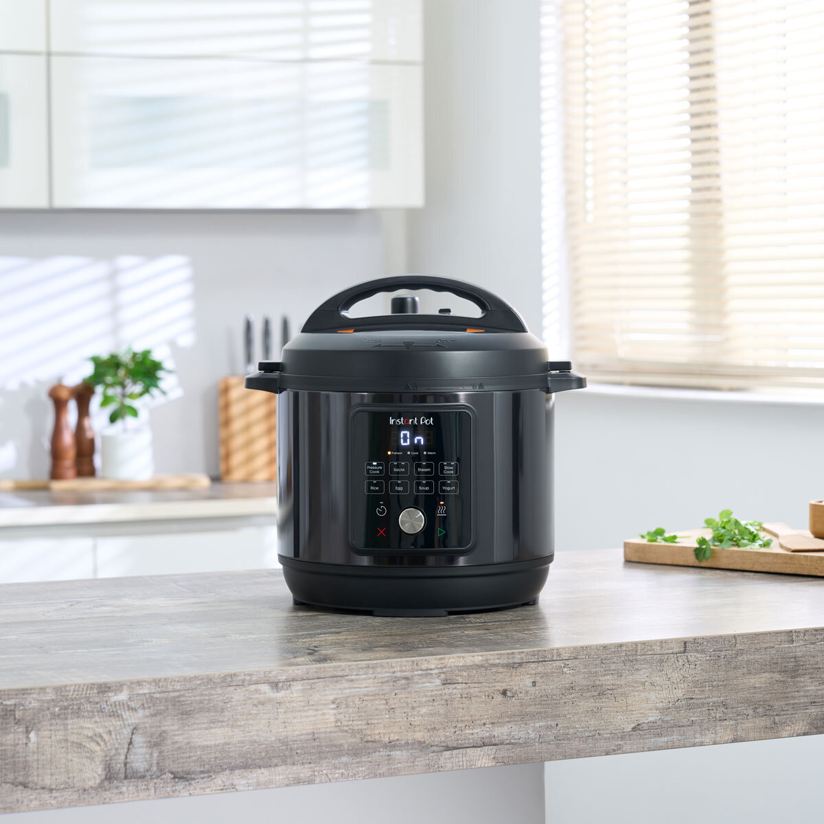 Instant Pot Duo Easy Multi-Cooker On Kitchen Countertop