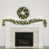 30 inch (76cm) Pre-Lit Decorated Wreath with 50 LED Lights in Metallic 30 inch (76cm) Pre-Lit Decorated Wreath with 50 LED Lights in Metallic
