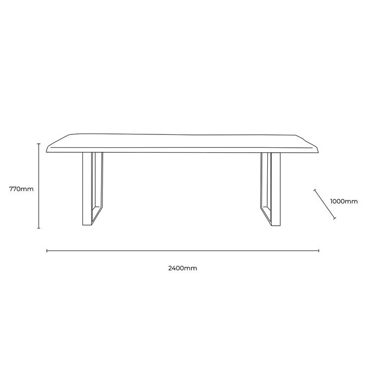 Gallery Chisbury Acacia Live Edge Dining Table, Seats 6-8