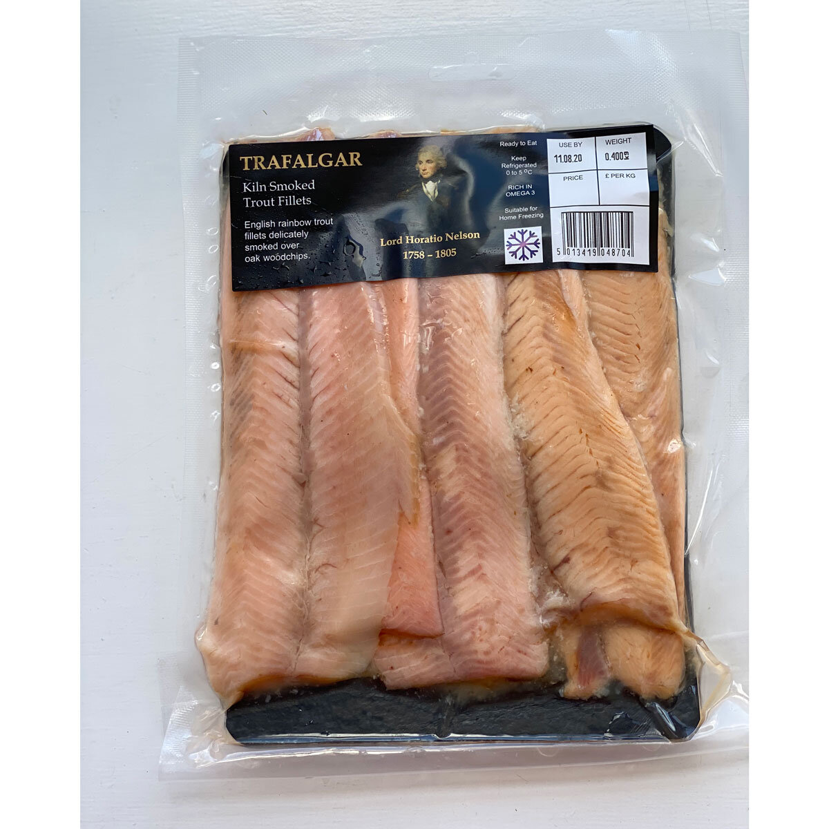 400g pack of Kiln Smoked Trout Fillets