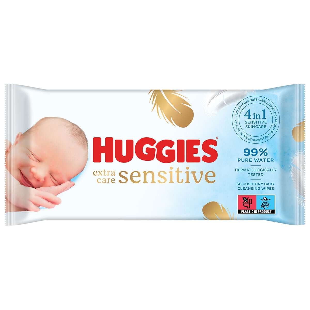 Huggies Pure Extra Care Baby Wipes, 8 x 56 Wipes