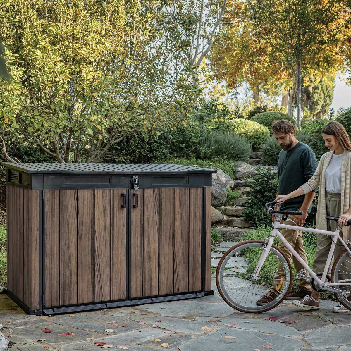 Keter Rosewood Horizon 6ft 3" x 3ft 7" (1.9 x 1.1m) Horizontal 2,020 Litre Storage Shed