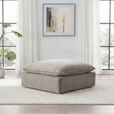 Aiden & Ivy Sereen Beige Fabric Ottoman