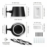 Globe Rechargeable Black Portable Wall Light, 2 Pack - Black Globe Rechargeable Black Portable Wall Light, 2 Pack - Black