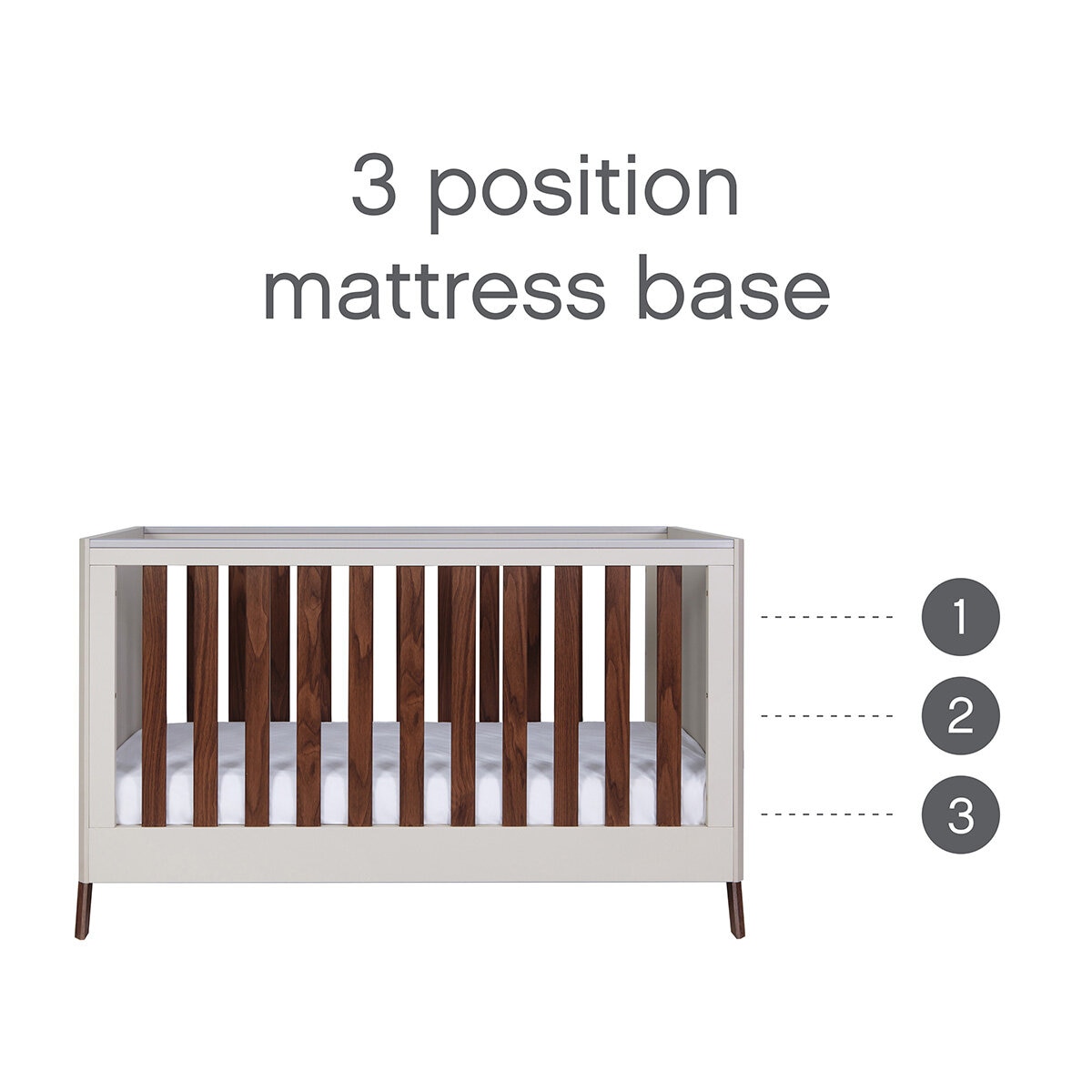 Tutti Bambini Fuori 4 Piece Nursery Set, Sand & Walnut Finish