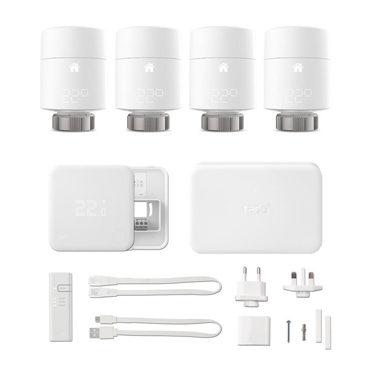 tado° Smart Thermostat Starter Kit V3+ with 4 x Smart Radiator