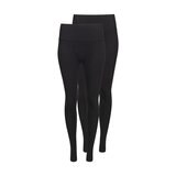 Lemon Ladies Ribbed Legging 2 Pack in Black