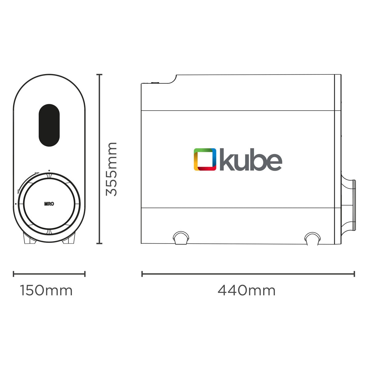 eKUBE Reverse Osmosis (RO) Drinking Water System & 3-Way Gemini Tap