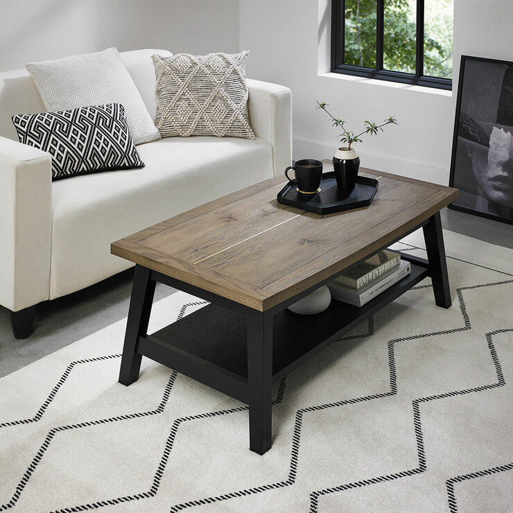 Bentley Designs Camden Weathered Oak & Peppercorn Coffee Table Bentley Designs Camden Weathered Oak & Peppercorn Coffee Table