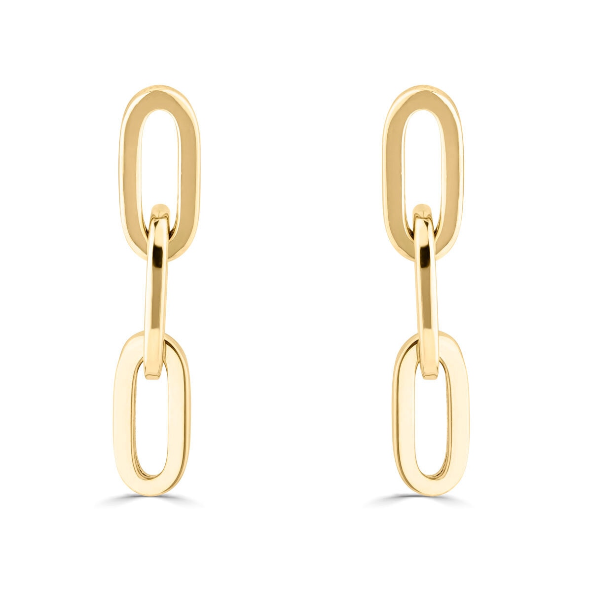 14ct Yellow Gold Paperclip Link Earrings