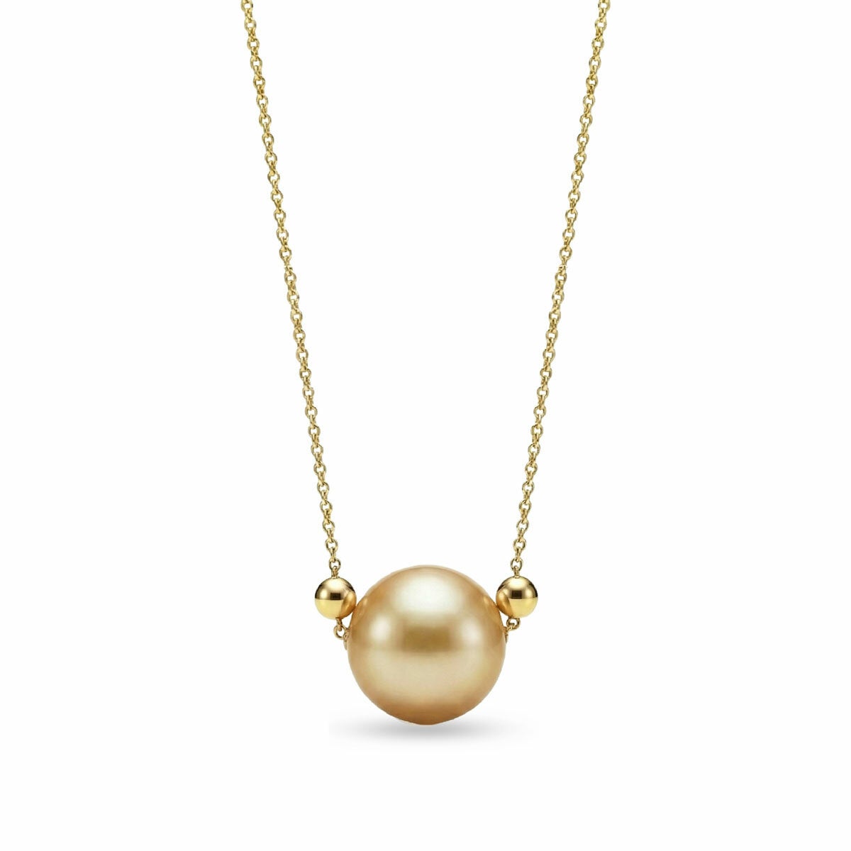 10.5-11mm Golden Southsea Pearl Necklace, 14ct Yellow Gold 10.5-11mm Golden Southsea Pearl Necklace, 14ct Yellow Gold