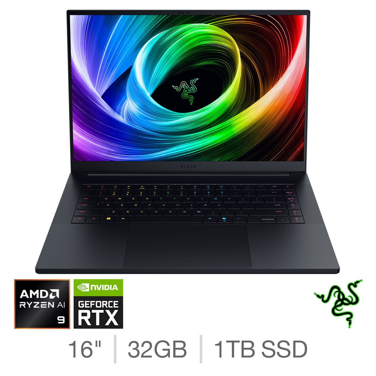 Razer Blade 16, AMD Ryzen AI 9,32GB RAM, 1TB SSD,  NVIDIA GeForce RTX 5080, 16 Inch Gaming Laptop