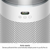 Lifestyle image of  Dyson Hushjet sensing pollutatns and auto adapts power to purify air
