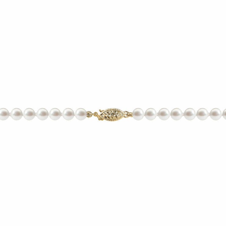 5-7mm Cultured Freshwater White Pearl Earring & Necklace Set, 14ct Yellow Gold 5-7mm Cultured Freshwater White Pearl Earring & Necklace Set, 14ct Yellow Gold