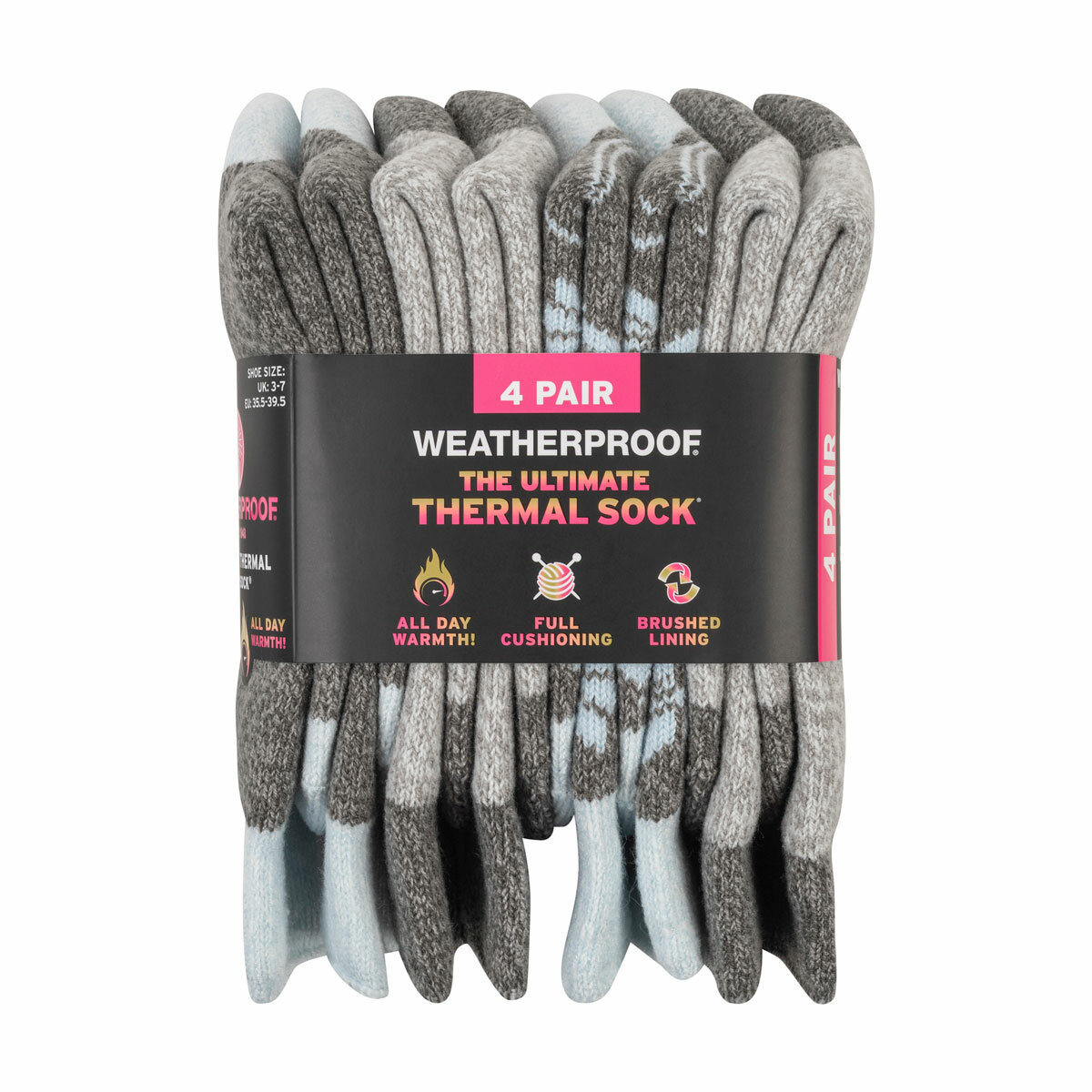 Weatherproof Ladies Thermal Sock 4 Pack in Blue