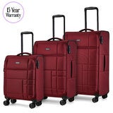 Rock Tokyo Softshell Suitcase 3pc set in Wine Red Rock Tokyo Softshell Suitcase 3pc set in Wine Red