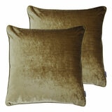 Paoletti Luxe Gold Velvet Feather Fill Cushion 2 Pack, 55 x 55 cm