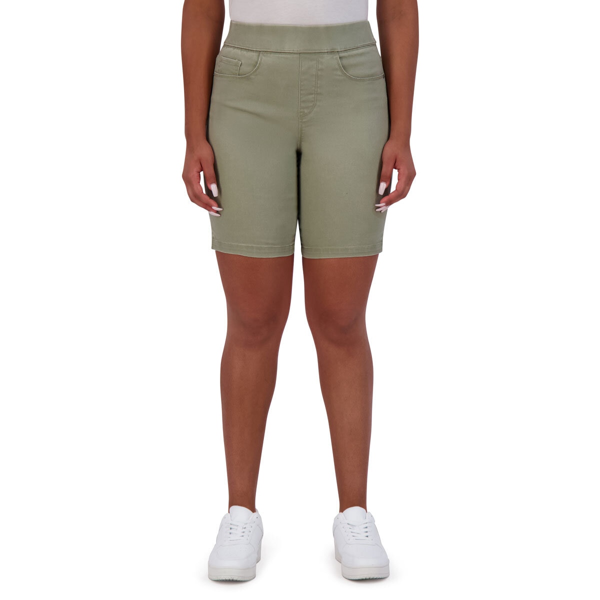 DKNY Ladies Pull On Short in Olive