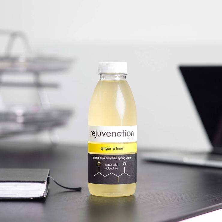 Rejuvenation Water Ginger & Lime Amino Acid Enriched Spring Water, 12 x