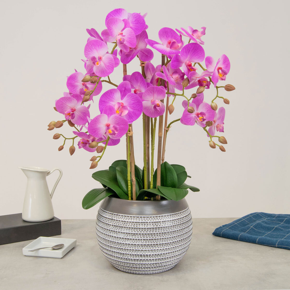Artificial Large Pink Orchid in Ceramic Pot Costco UK