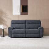 Atlanta Grey Cord Fabric Power Reclining Large 2 Seater Sofa