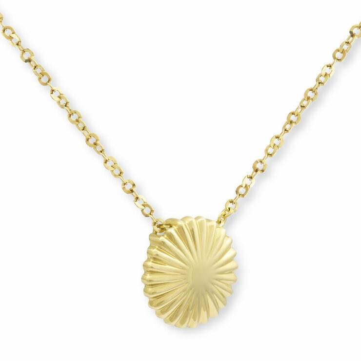 14ct Yellow Gold Textured Disc Pendant