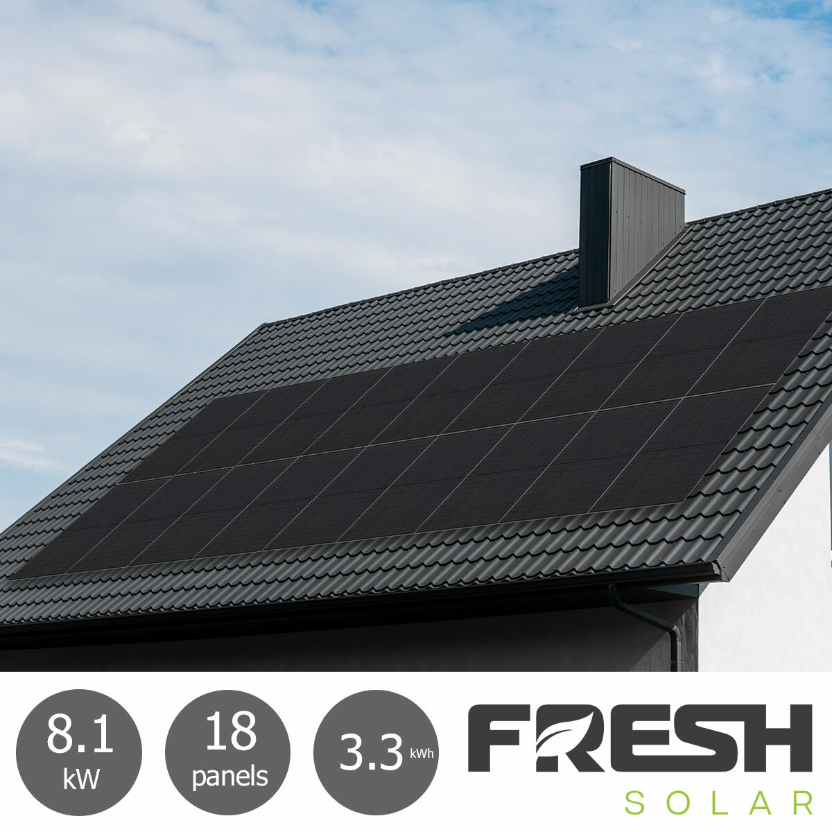 Fresh Solar 8.1kW Solar PV System [18 Panels] with 3.3kW Fox Battery - Fully Installed