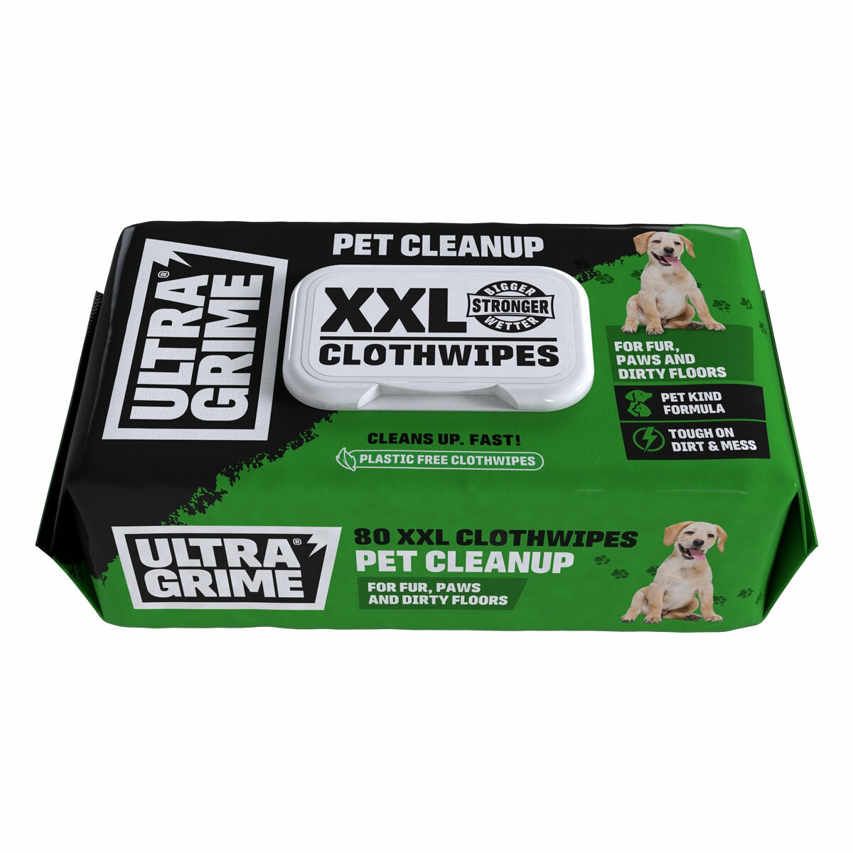 Ultra Grime Pet Cloth XXL Biodegradable Wipes, 80 Pack