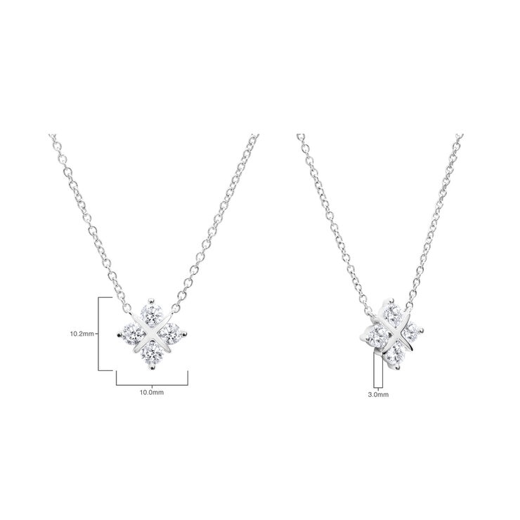 0.50ctw Round Brilliant Diamond Quatrefoil Pendant, 18ct White Gold 0.50ctw Round Brilliant Diamond Quatrefoil Pendant, 18ct White Gold