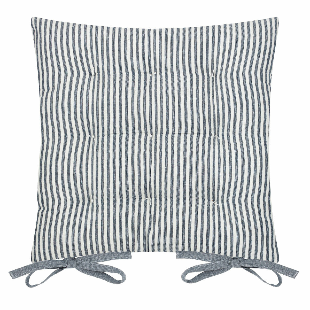 Yard Hayle Blue Striped Indoor Outdoor Seat Pad 2 Pack, 40 x 40 cm