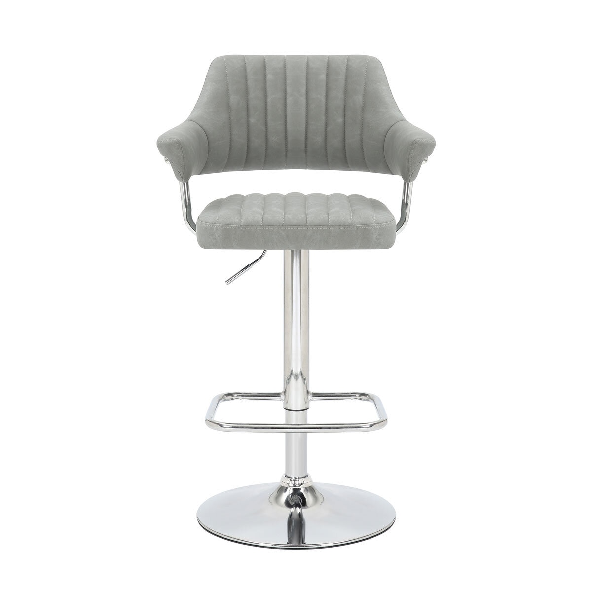 Cortez Light Grey Faux Leather Bar Stool, 2 Pack