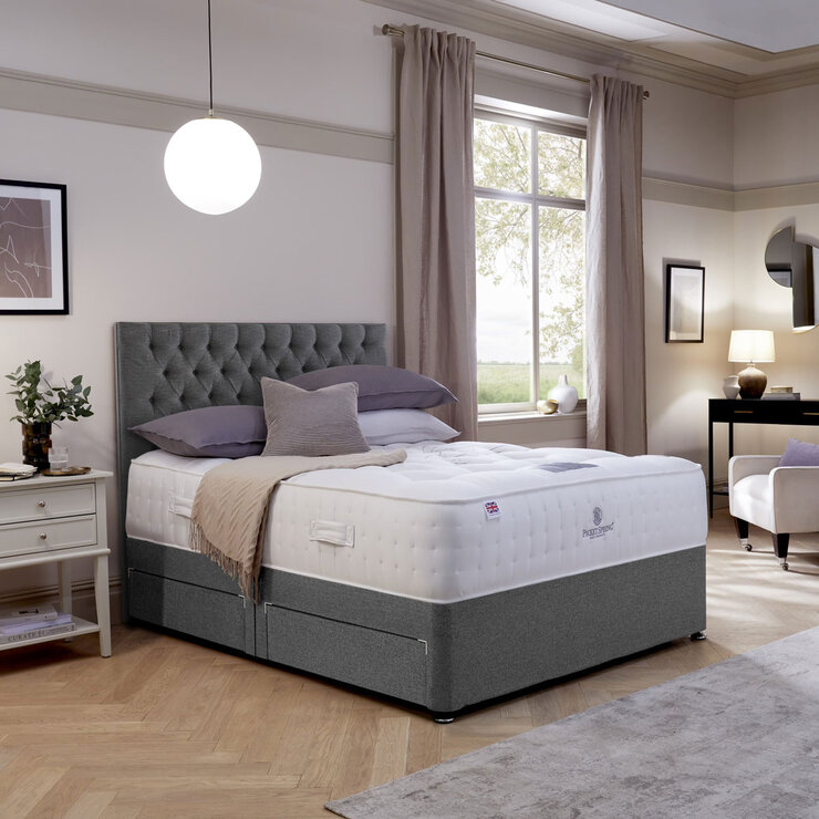 Pocket Spring Bed Company Mulberry Mattress & Grey Divan with 4 Drawers in 3 Sizes Pocket Spring Bed Company Mulberry Mattress & Grey Divan with 4 Drawers in 3 Sizes