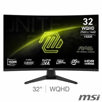 MSI 321CQF E18 32 Inch WQHD 180Hz VA Gaming Monitor, 9S6-3DE04T-003