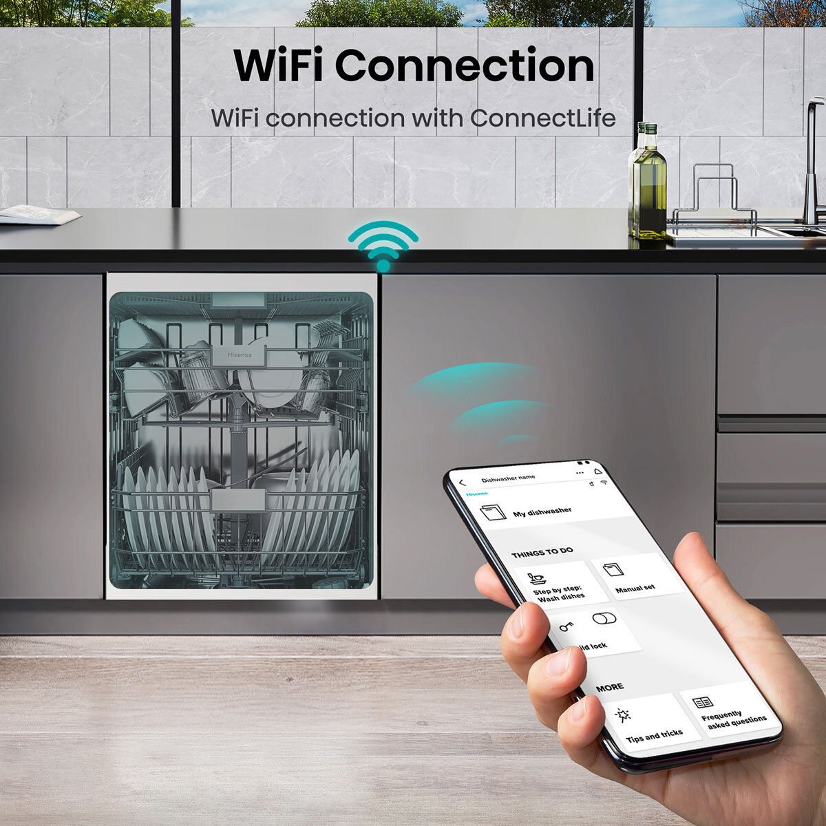 Hisense HV673B60UK Fully Integrated Dishwasher, B Rated in White