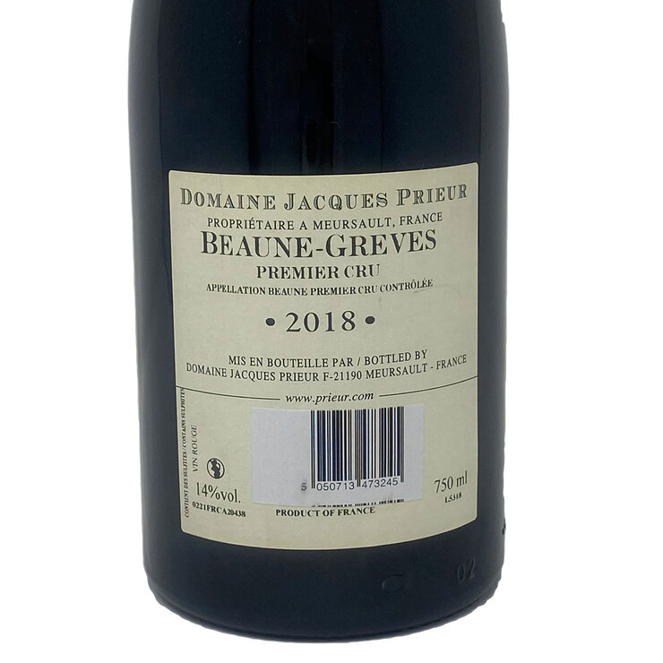 Domaine Jacques Prieur Beaune -Greves 1er Cru 2018, 75cl Domaine Jacques Prieur Beaune -Greves 1er Cru 2018, 75cl