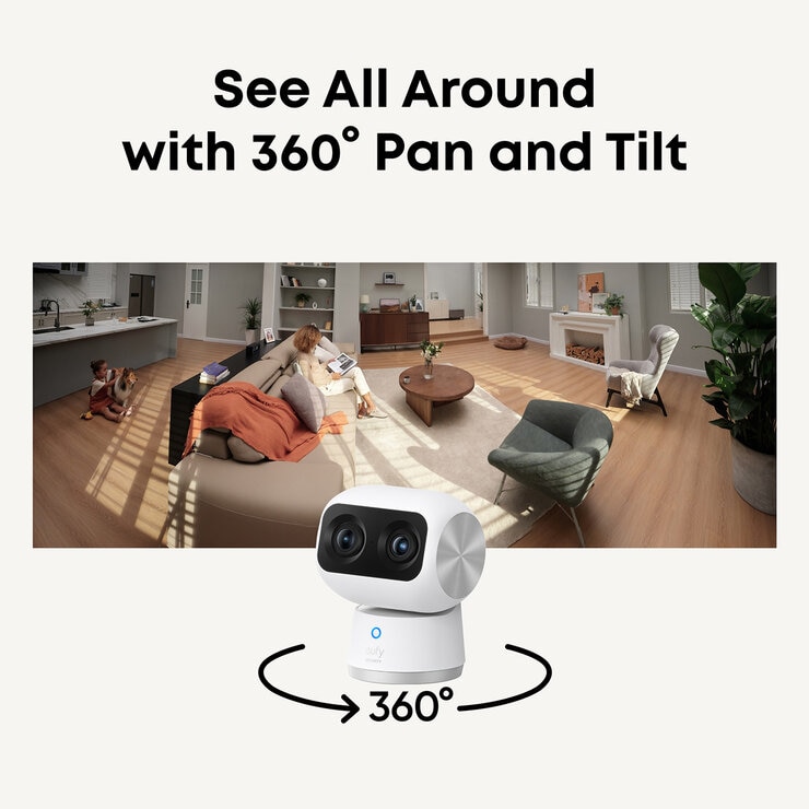 eufy S350 4K Dual Lens Pan-Tilt Smart Indoor Camera 2 Pack - No Monthly Fees