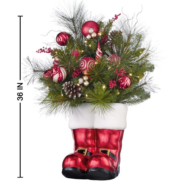36 Inch (91 cm) Floral Santa Boot Arrangement With 35 LED Lights Costco UK