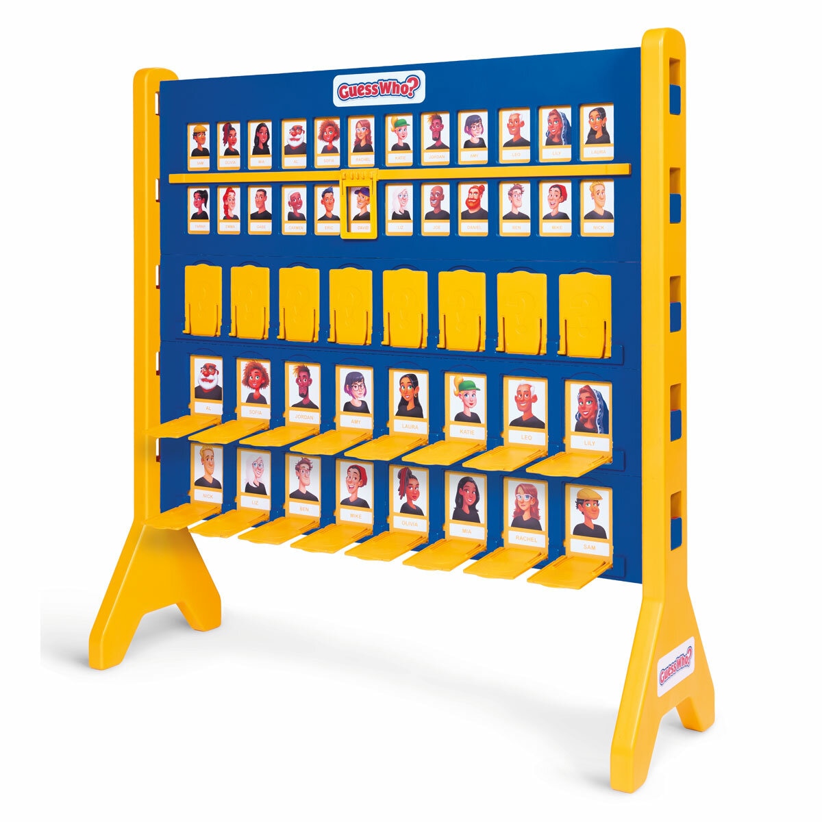 A studio image of the front of the Guess Who? game board