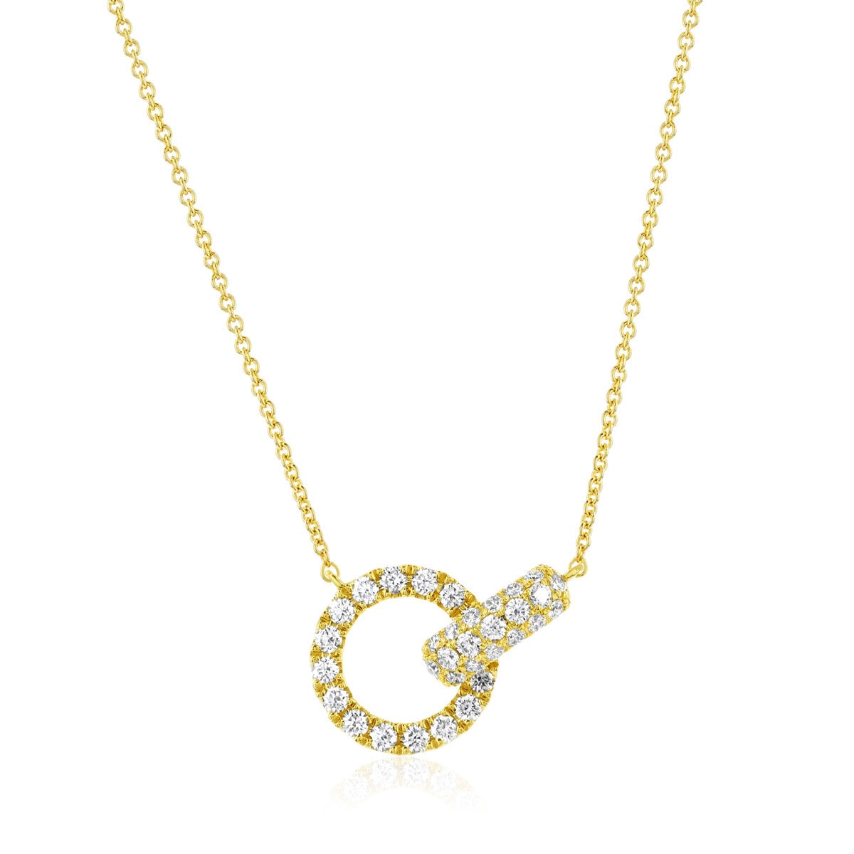 0.50ctw Round Brilliant Cut Diamond Interlocking Circle Necklace, 14ct Yellow Gold