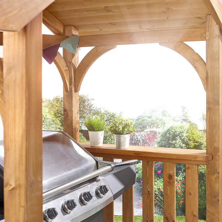 Anchor Fast Pine Wood BBQ Grilling Pavilion Costco UK