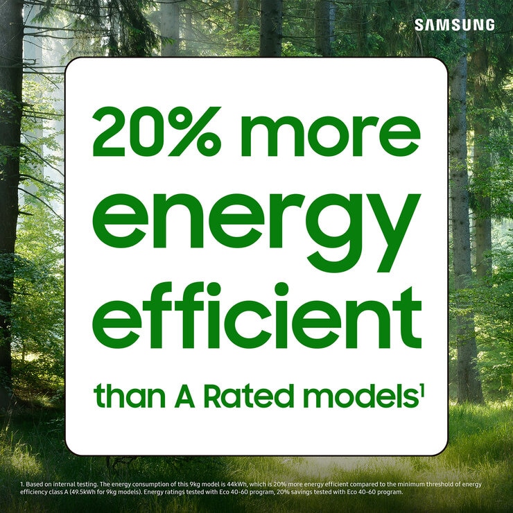 Samsung Series 7 WW90DB7U94GBU1, 9kg Smart Washing Machine, A Rated in Black