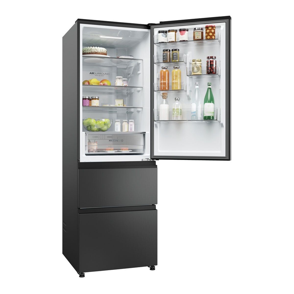 Haier HTW3618ENPB Series 3 Fridge Freezer, E Rated in Slate Black