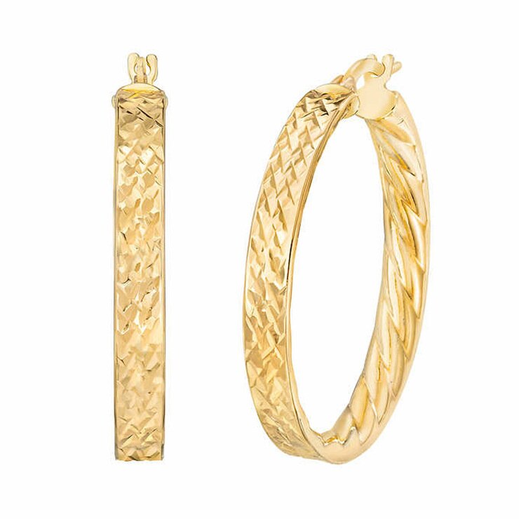 14ct Yellow Gold Hoop Earrings Costco UK