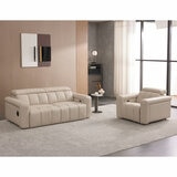 Dallas Cream Leather Power Recliner Armchair