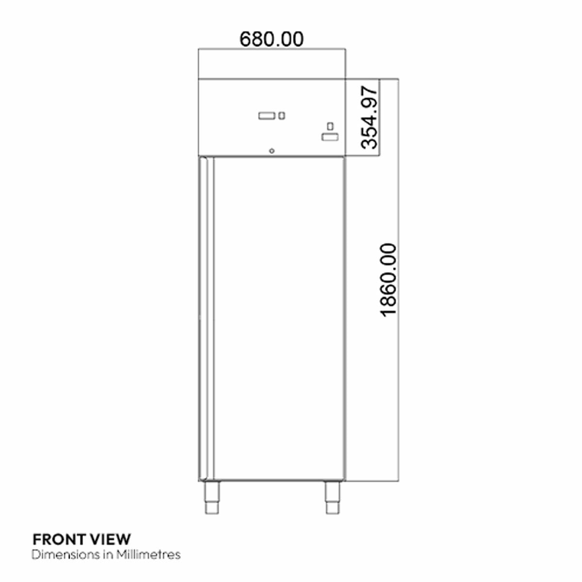 Contender RUS008 Commercial 600L Single Door Catering Fridge, D Rated in Stainless Steel